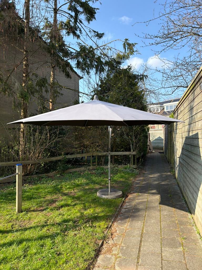 Glatz Sunwing parasol - Grijs doek, goede staat., Ophalen, Verstelbaar, Gebruikt, 2 tot 3 meter