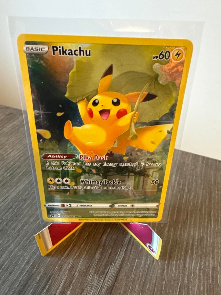 Pikachu Pokémon Kaart - Basic HP60 Pika Dash Whimsy Tackle, Ophalen of Verzenden, Zo goed als nieuw, Losse kaart