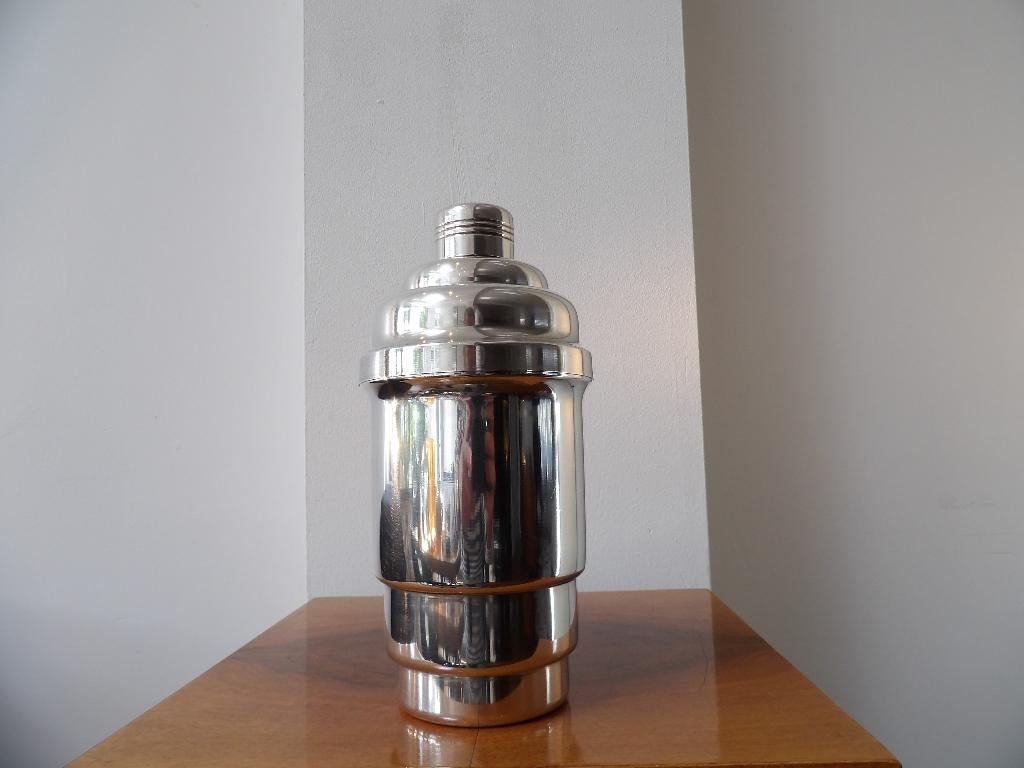 Art Deco Franse Cocktailshaker, verzilverd, Antiek en Kunst, Antiek | Goud en Zilver, Ophalen of Verzenden, Zilver