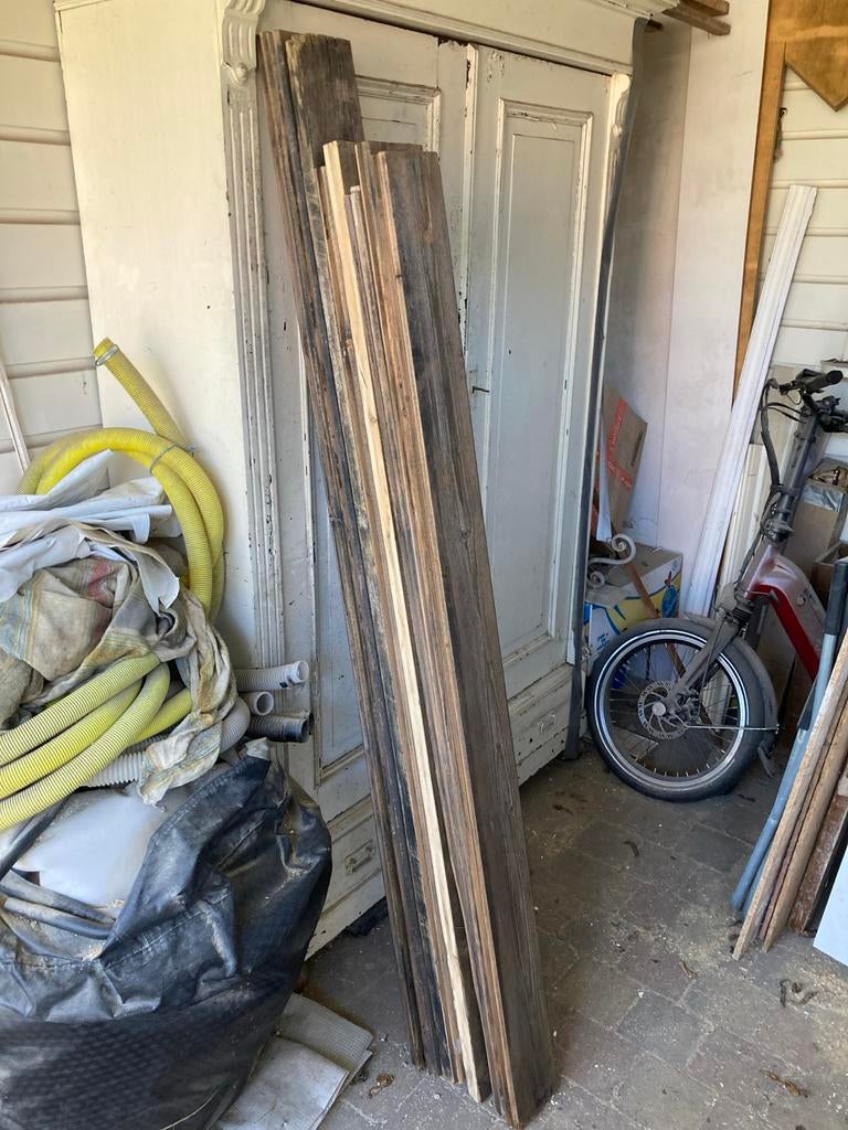 houten planken vloerdelen , mes en groef, Doe-het-zelf en Verbouw, Ophalen, Gebruikt, 25 tot 50 mm, Plank