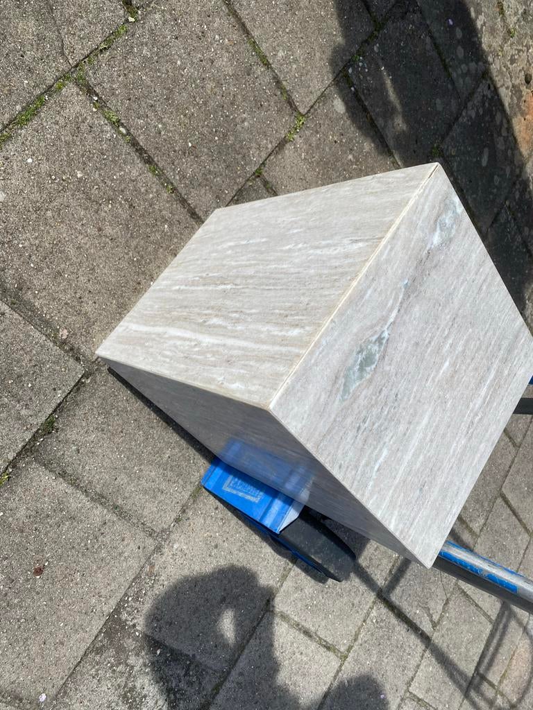Beige echt marmeren pilaar 31x31x48 b keuze, Ophalen, Nieuw