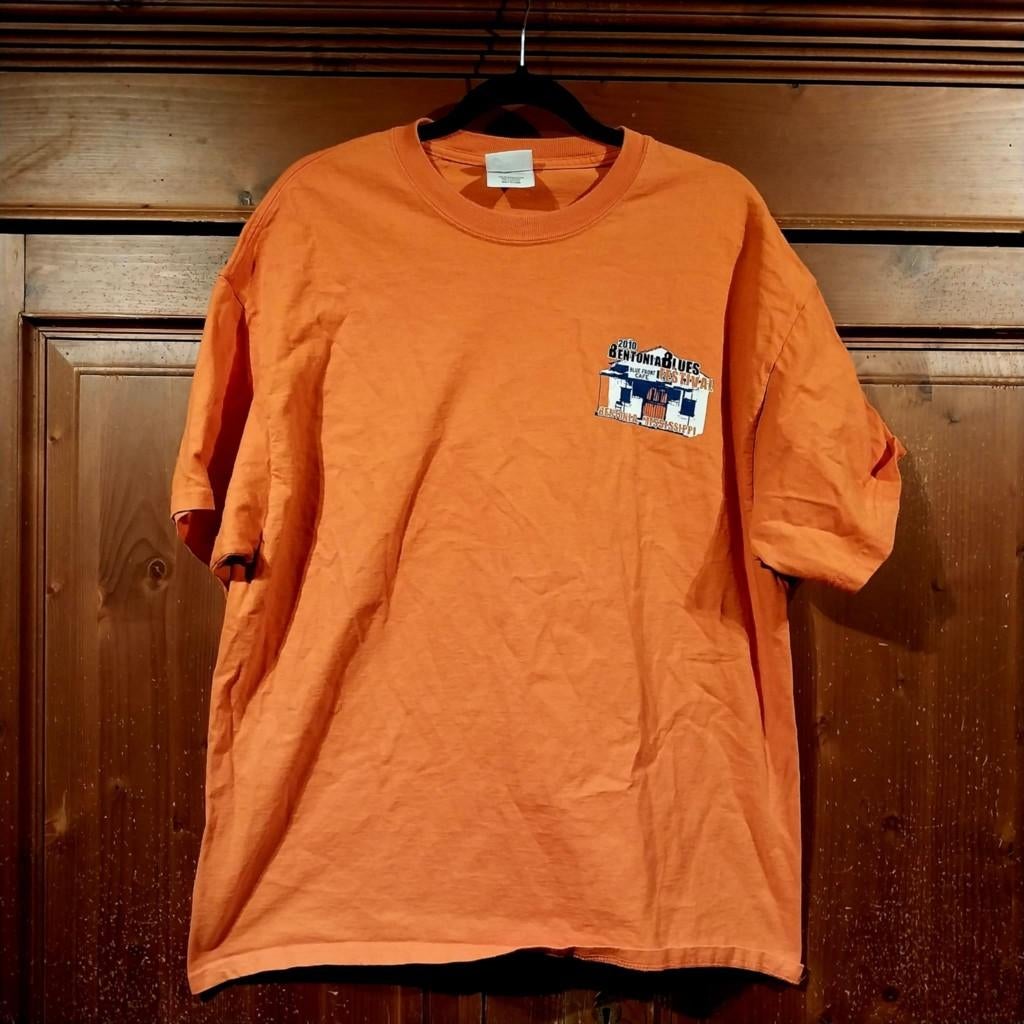 vintage shirt Bentonian Blues Festival 2010 XL, Ophalen of Verzenden, Gedragen, Maat 56/58 (XL), Oranje