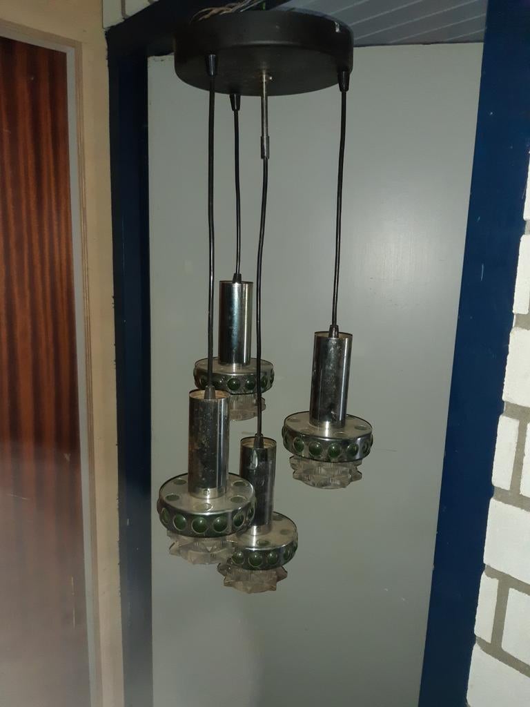 Vintage lamp, Ophalen, Glas, Minder dan 50 cm