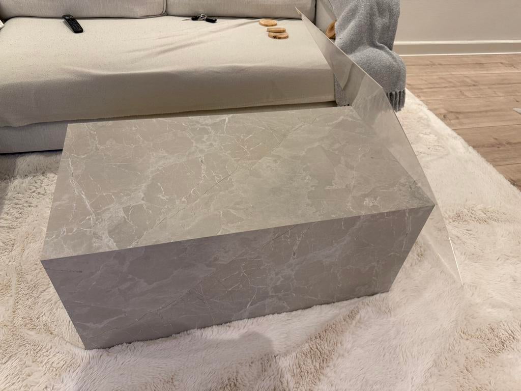 Salontafel Lesley Westwing travertijn look, Ophalen of Verzenden, Zo goed als nieuw, Minder dan 10 m², Laminaat