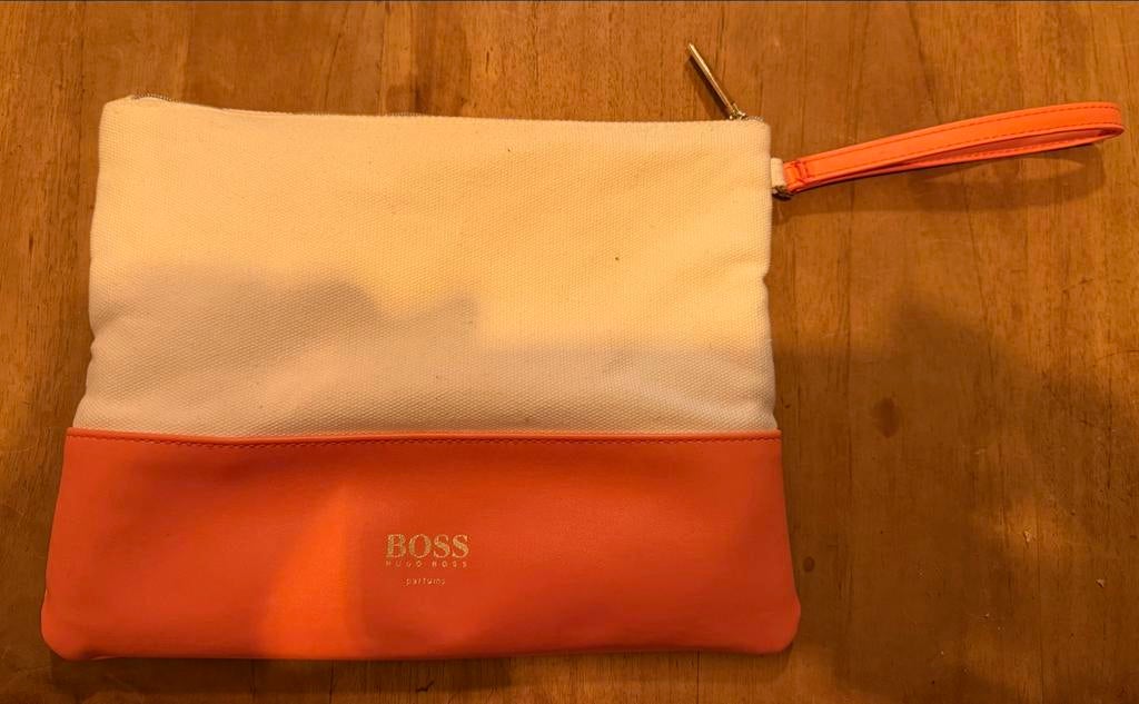 Hugo Boss Toilettas - Oranje/Wit, Ophalen of Verzenden, Zo goed als nieuw, Oranje, Heer of Dame