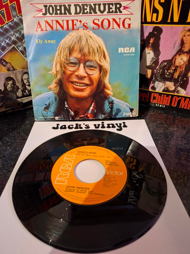 John Denver - Annie's Song / Fly Away 1976, Ophalen of Verzenden, Gebruikt, Overige formaten