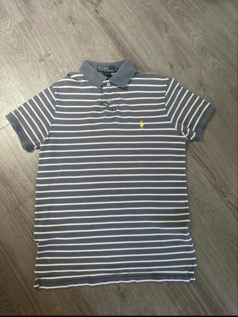 Ralph Lauren polo shirt gestreept, Kleding | Heren, Ophalen of Verzenden, Gedragen, Maat 46 (S) of kleiner, Grijs