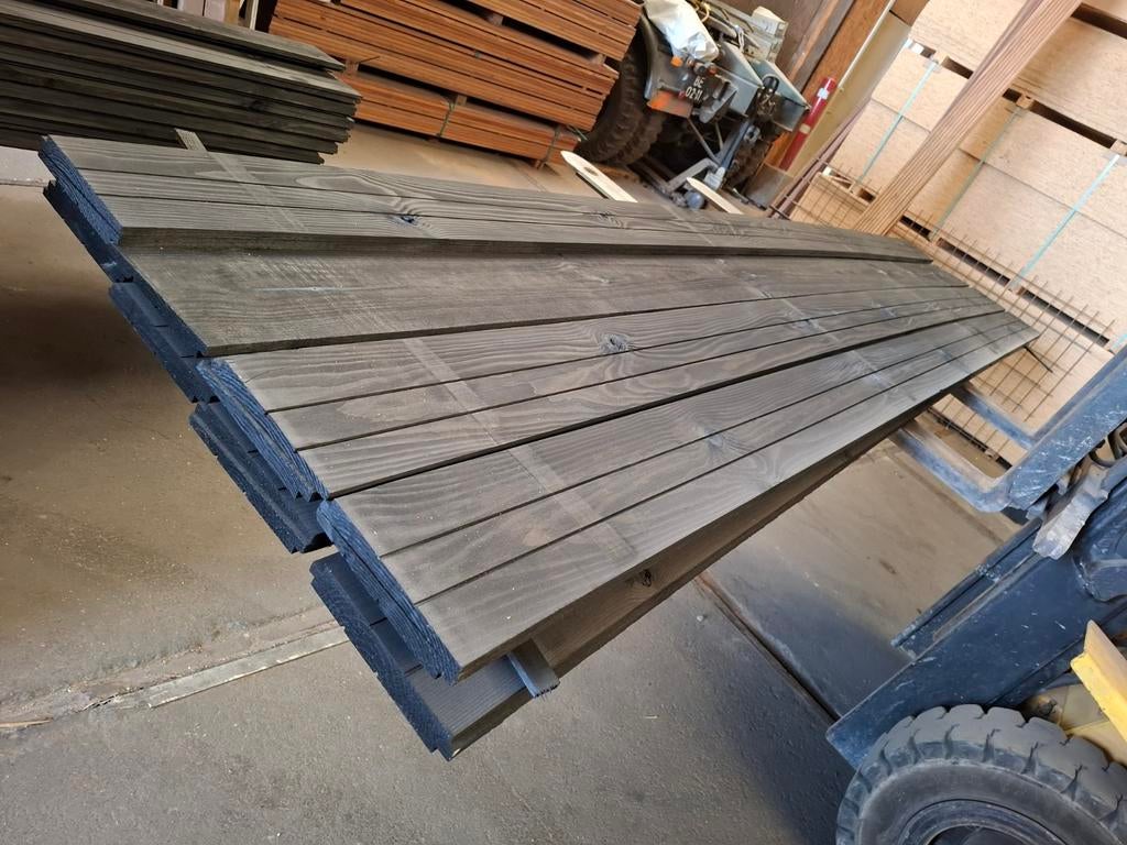 Partij 15 st zwarte zweeds rabat planken 5 m bezorgen mogeli, Tuin en Terras, Palen, Balken en Planken, Ophalen, Nieuw, 250 cm of meer