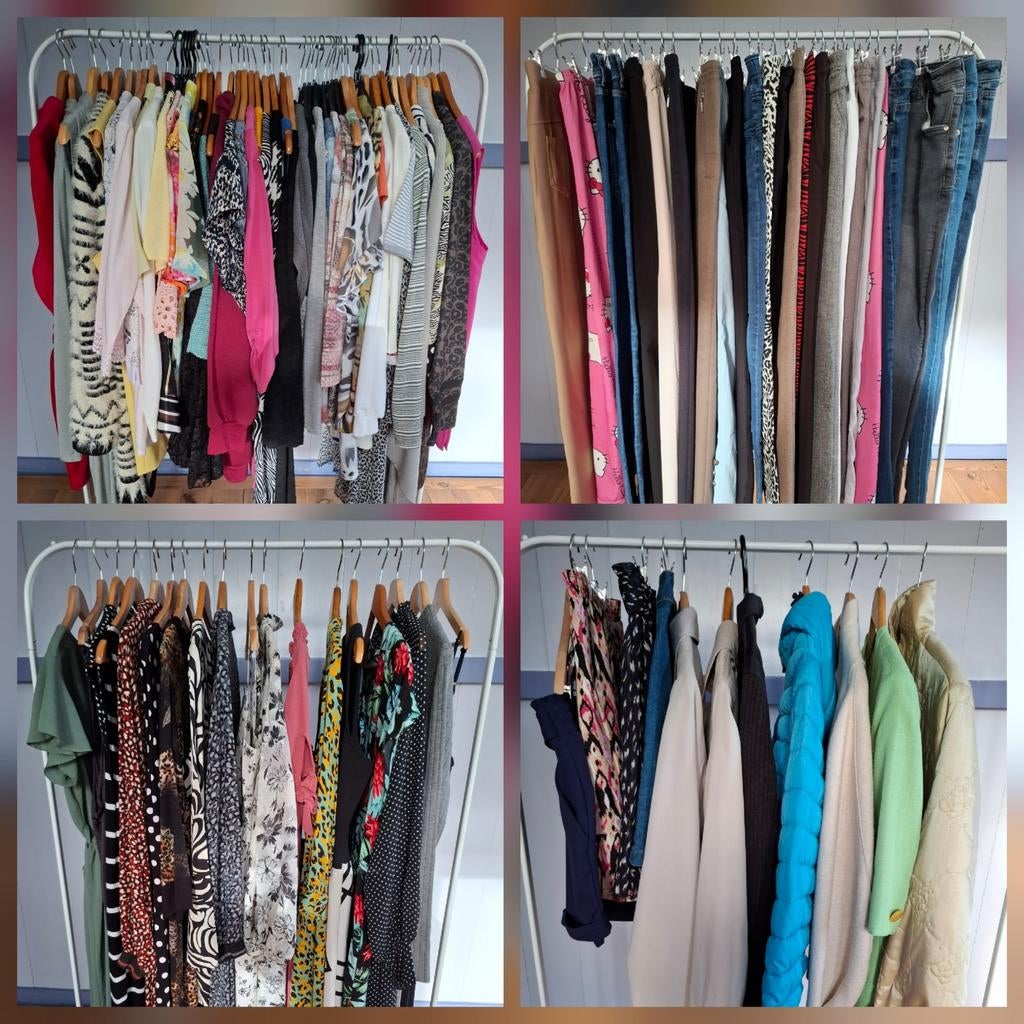 Grote partij dameskleding! Ruim 110 stuks! Diverse maten., Kleding | Dames, Dames-kledingpakketten, Zo goed als nieuw, Maat 42/44 (L)