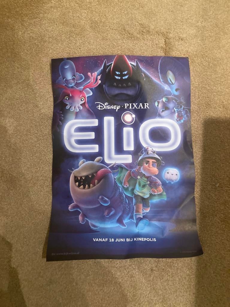 Elio Disney Pixar Poster, Gebruikt, Rechthoekig Liggend, Ophalen of Verzenden, A1 t/m A3