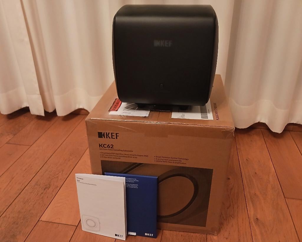 Kef KC 62 subwoofer, 4 jaar garantie, Overige merken, Ophalen of Verzenden, Zo goed als nieuw, 120 watt of meer