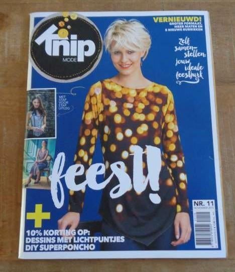 Knipmode nummer 11 november 2015 alle patronen maat 34/54 XL, Verzenden, Zo goed als nieuw, Vrouw, Knipmode