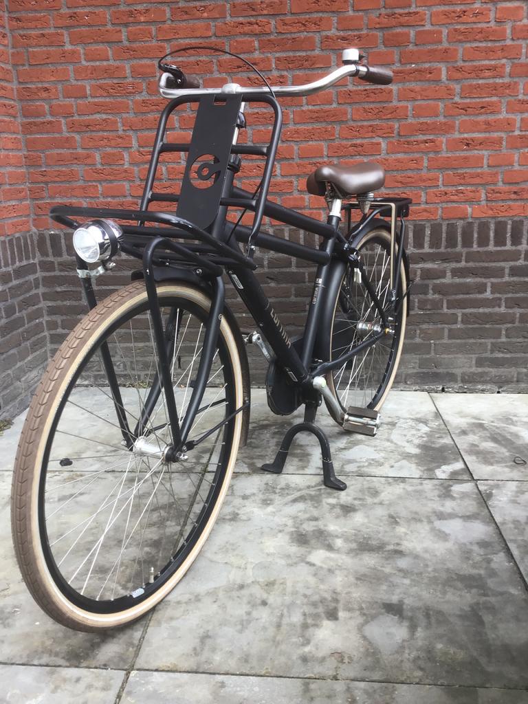 Cortina U4 Transportfiets Heren - Mat Zwart, Fietsen en Brommers, Fietsen | Dames | Damesfietsen, Gebruikt, Versnellingen, 50 tot 53 cm