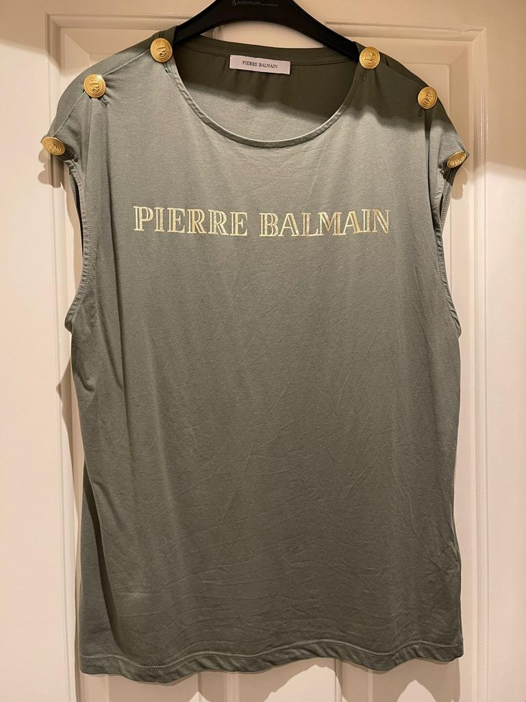100% Origineel • PIERRE BALMAIN • T- Shirt Shirt 40 / M, Ophalen of Verzenden, Zo goed als nieuw, Maat 38/40 (M), Korte mouw