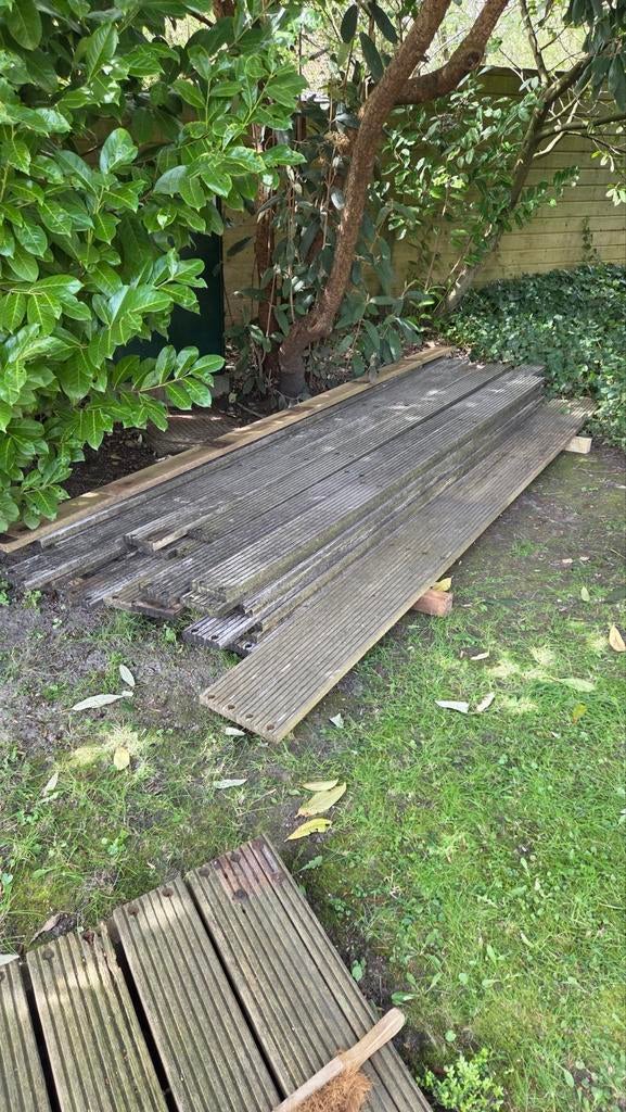 70 Bankirai vlonderplanken 300-400 cm, Tuin en Terras, Ophalen of Verzenden, Gebruikt, Hout
