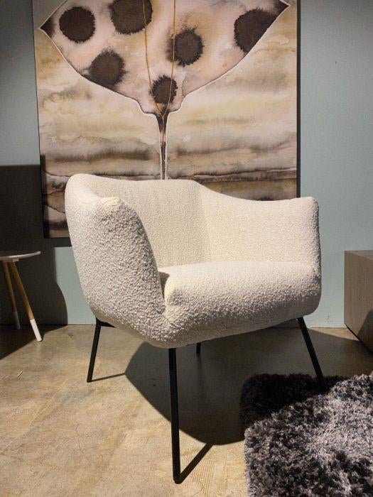 Mila fauteuil He design nu eenmalig €499,-, Huis en Inrichting, Ophalen, Gebruikt, 75 tot 100 cm, Stof