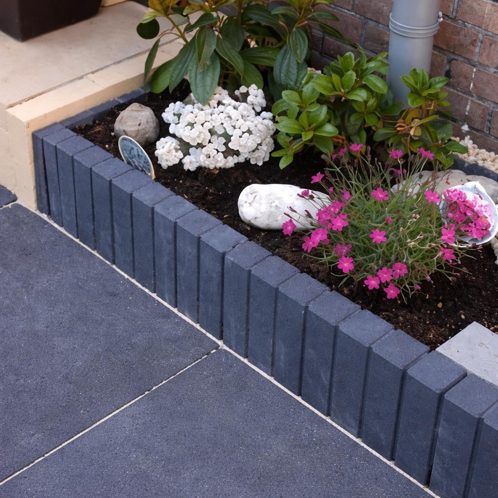 Mini Quadrobandpalissade 6x40x50 cm Zwart Restpartij, Tuin en Terras, Tegels en Klinkers, Overige typen, Nieuw, Ophalen of Verzenden