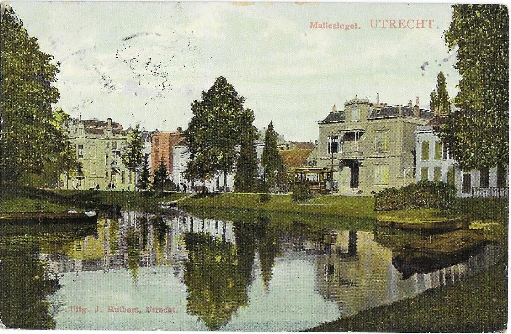 Utrecht, Maliesingel, tram, vijver, Verzenden, Voor 1920, Gelopen, Utrecht