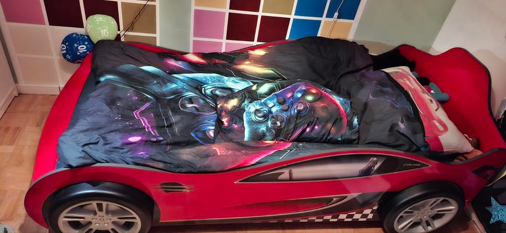Autobed, Kinderen en Baby's, Kinderkamer | Bedden, Ophalen, 180 cm of meer, 85 tot 100 cm, Matras