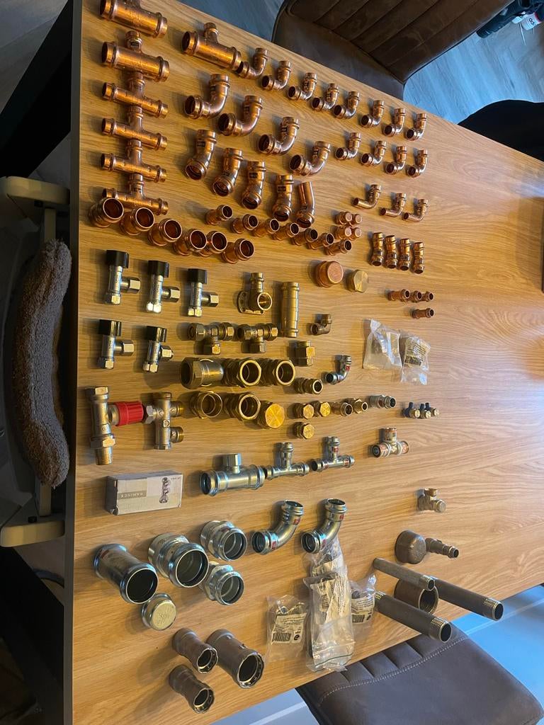 Grote partij fittingen/koppelingen pers/knel, Doe-het-zelf en Verbouw, Verwarming en Radiatoren, Minder dan 30 cm, ., Overige typen