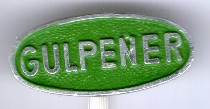 Gulpener bier groen op zilverkleurig speldje ( N_182a ), Verzenden, Zo goed als nieuw, Merk, Speldje of Pin
