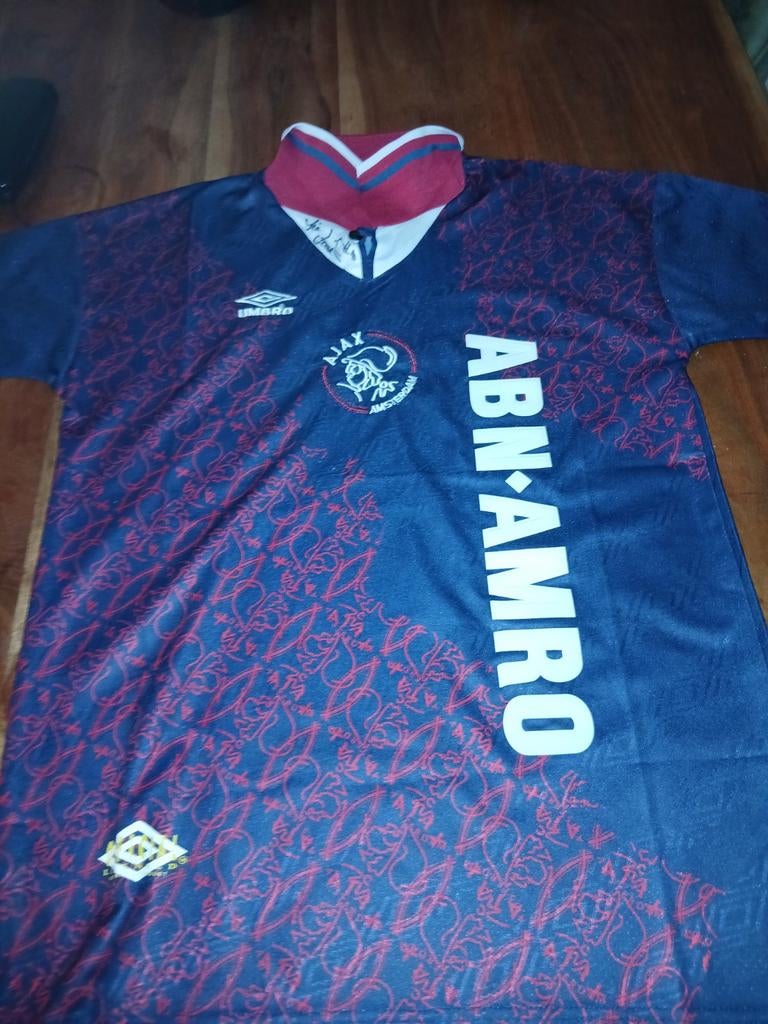 Ajax retro uitshirt 1994-1995 met handtekening Jari Litmanen, Ophalen of Verzenden, Zo goed als nieuw, Shirt