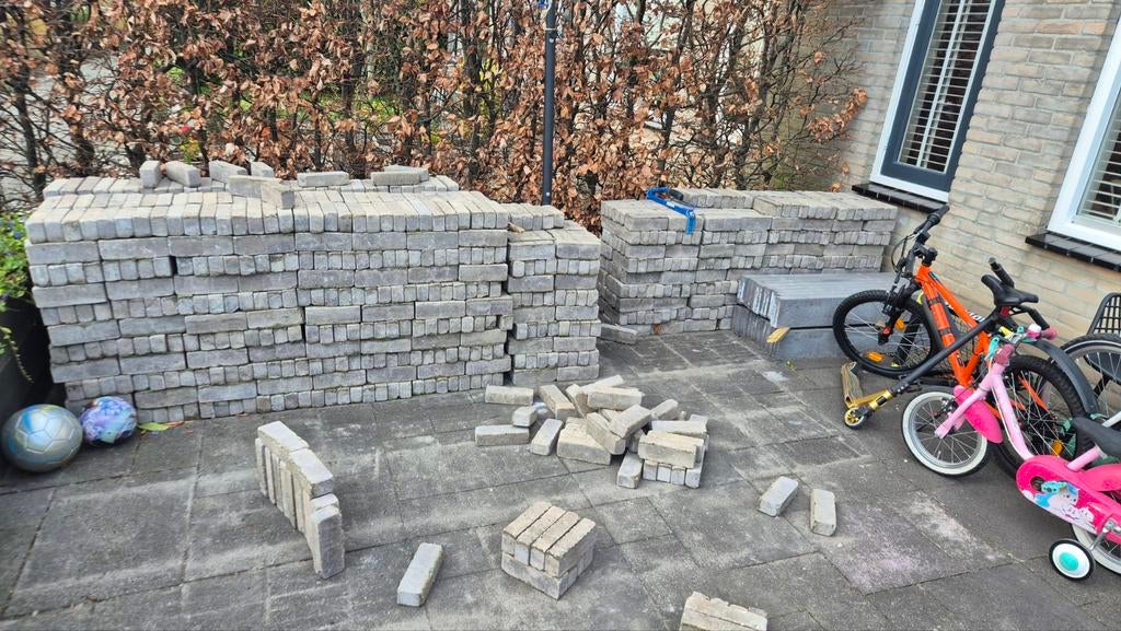 Waaltjes ivory grey voor 2 kratjes HJ, Tuin en Terras, Tegels en Klinkers, Ophalen, Beton, Klinkers