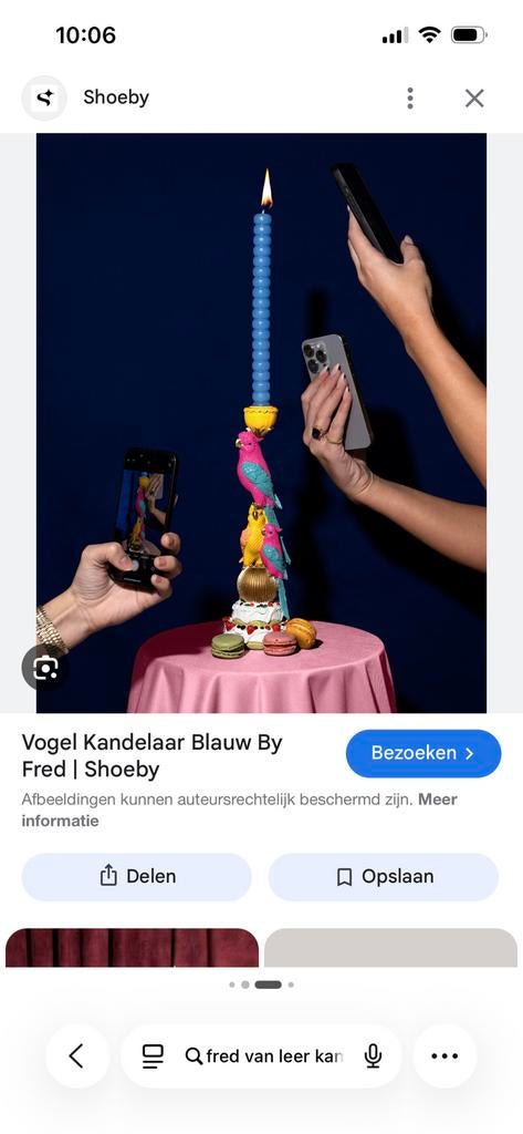 Fred van Leer kandelaar papegaai GEZOCHT, Ophalen of Verzenden, Overige materialen, Minder dan 25 cm