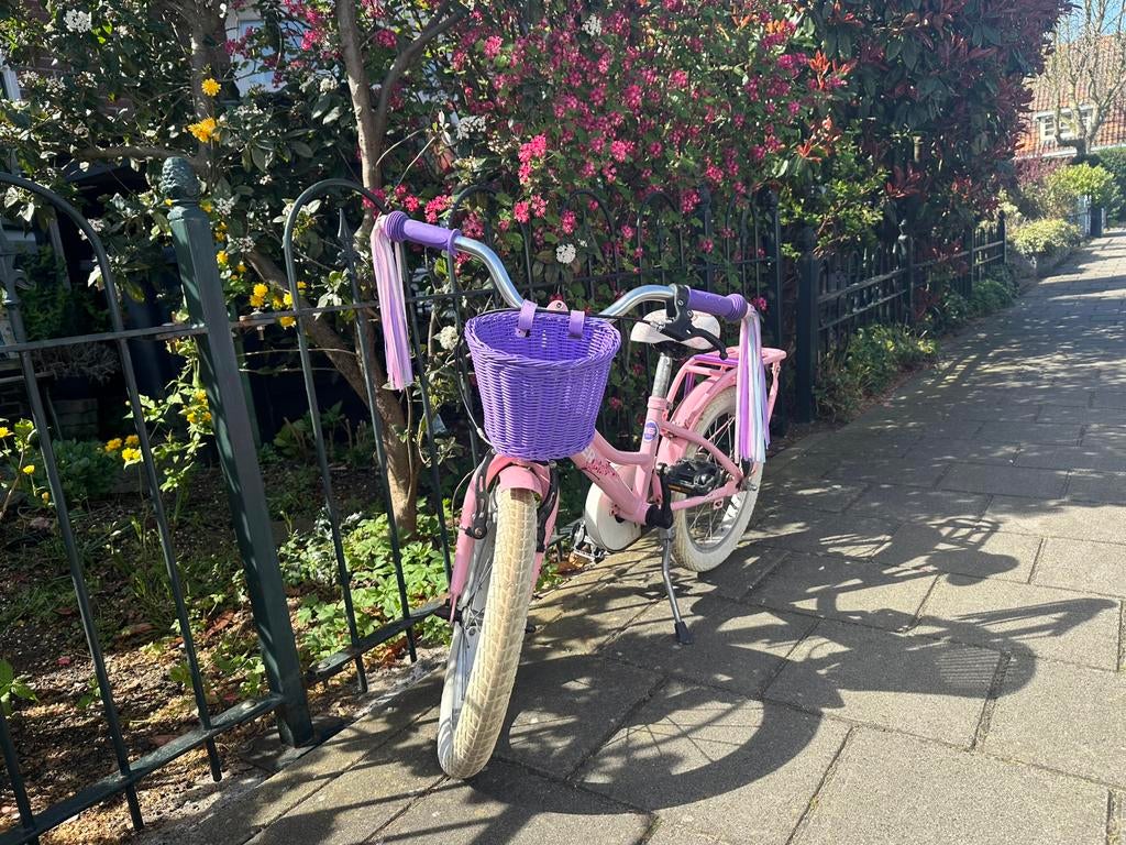 16 inch meisjesfiets roze, Fietsen en Brommers, Ophalen, Gebruikt, 16 tot 20 inch