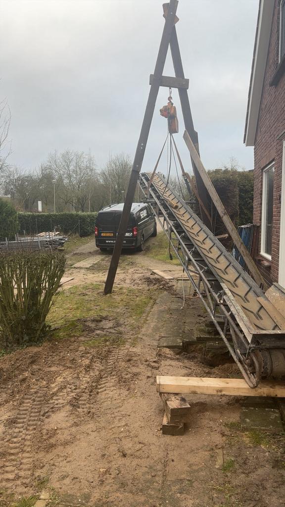 3x Transportbanden woning uitgraven 240v i.p.v. dumper, Ophalen, Zo goed als nieuw
