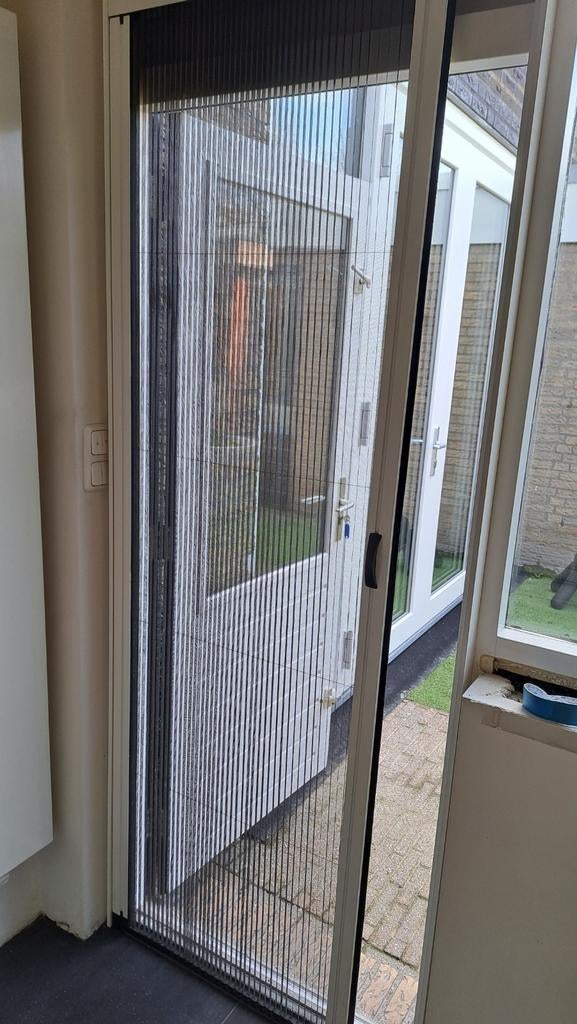 Plissé schuif hor voor buitendeur 86 x 220, Ophalen, 80 tot 100 cm, 215 cm of meer, Hordeur