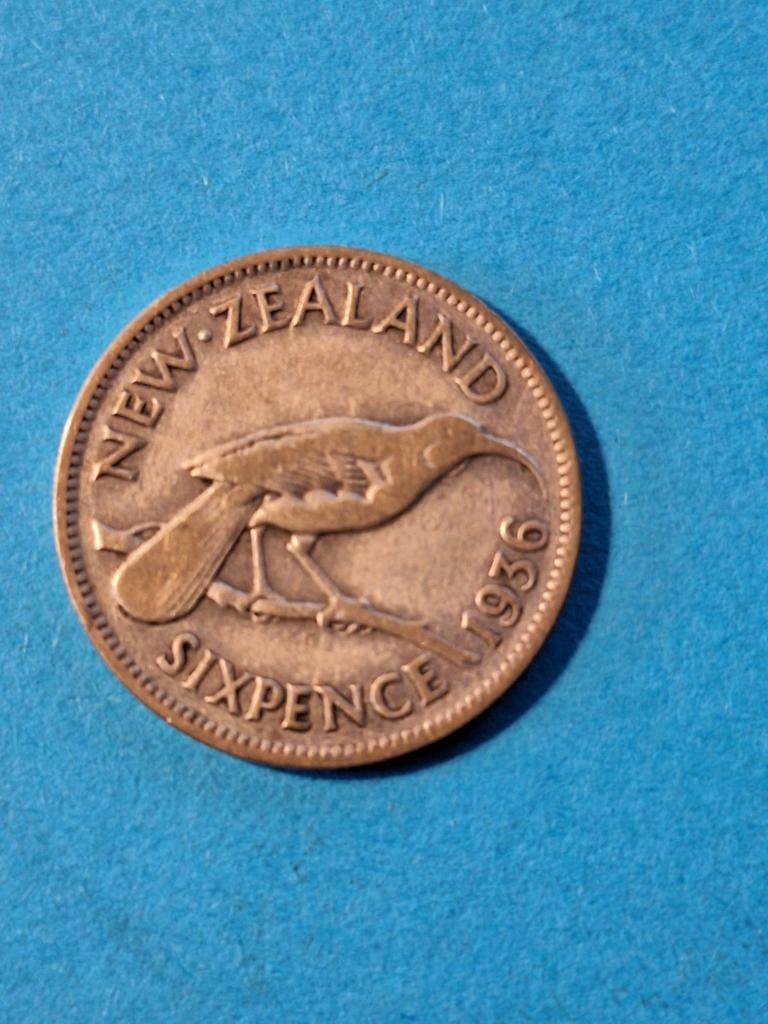 New Zeeland 6 pence 1936, Ophalen of Verzenden, Zilver