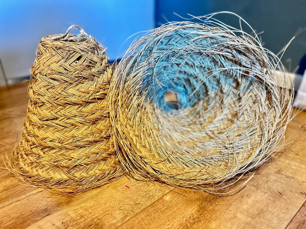 2x Nieuwe Zeegras Hanglamp, Ophalen of Verzenden, Nieuw, Overige materialen, Minder dan 50 cm