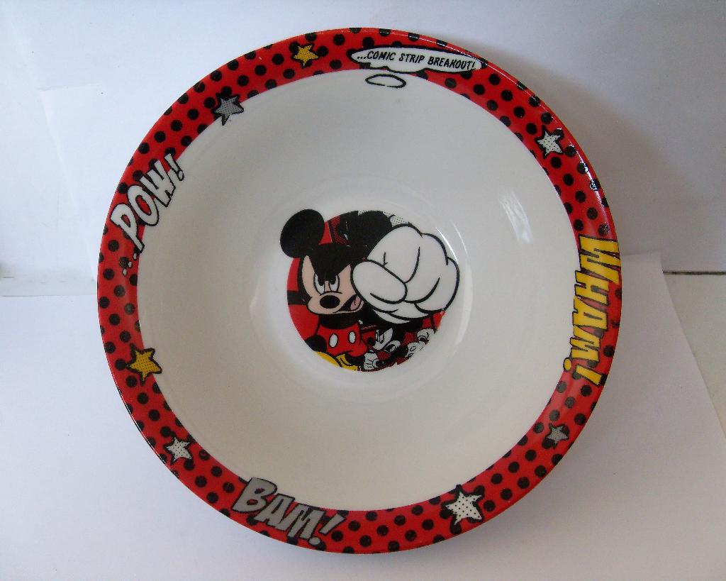 Mickey Mouse Kom Soepkom Schaaltje Walt Disney, Verzamelen, Disney, Ophalen of Verzenden, Mickey Mouse, Zo goed als nieuw, Servies