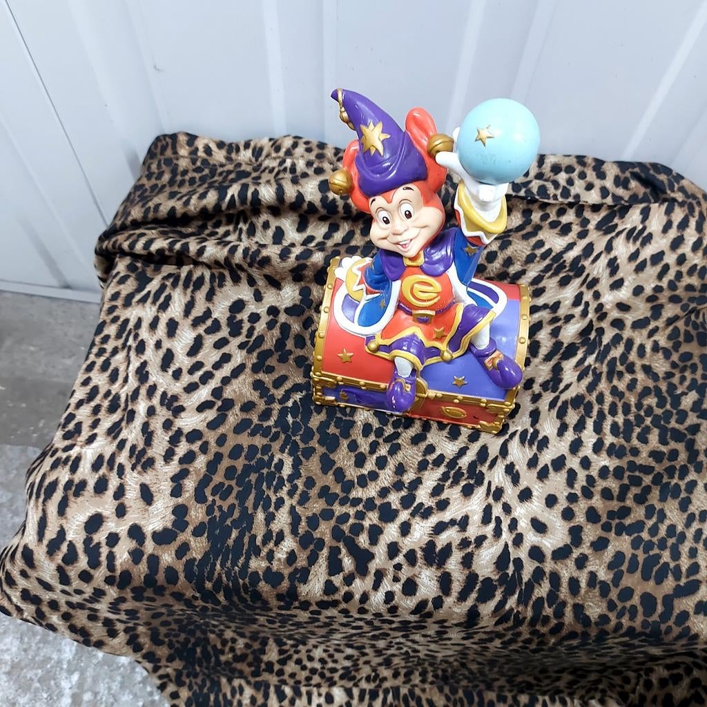 Efteling spaarpot Pardoes op schatkist, Ophalen, Gebruikt, Kunststof, Strip- of Tekenfilmfiguur