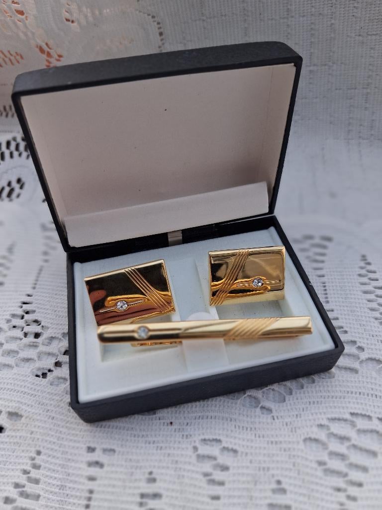 Vintage sieraden, Verzenden, Overige materialen, Manchetknopen, Met edelsteen