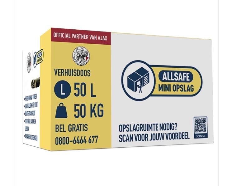 Verhuisdozen AllSafe 50 stuks, Ophalen, Doos, 50 tot 75 cm, Nieuw