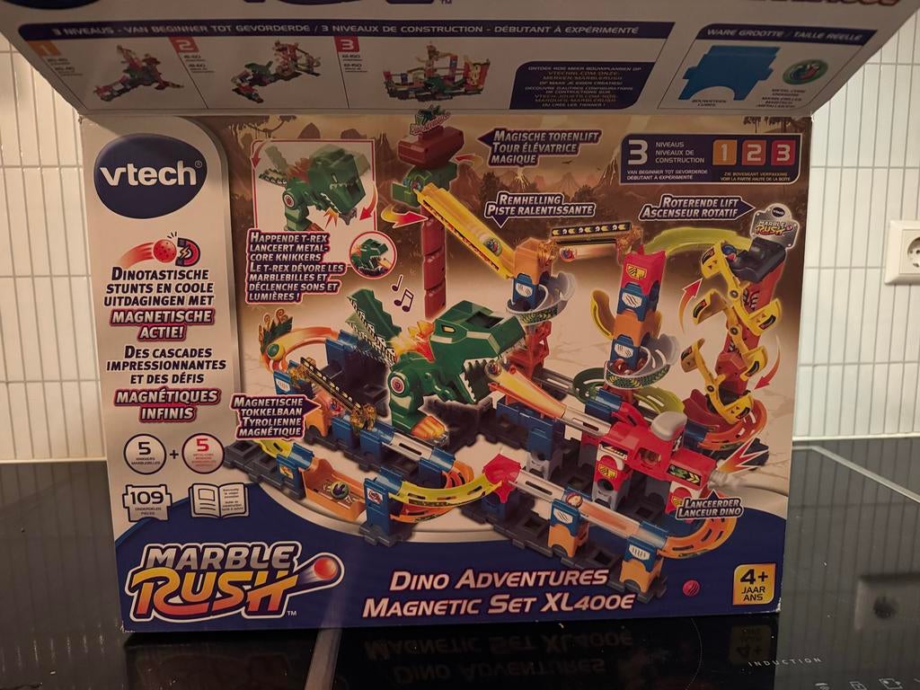 VTech Marble Rush Dino Adventures Magnetic Set XL400E, Ophalen of Verzenden, Nieuw, Jongen of Meisje