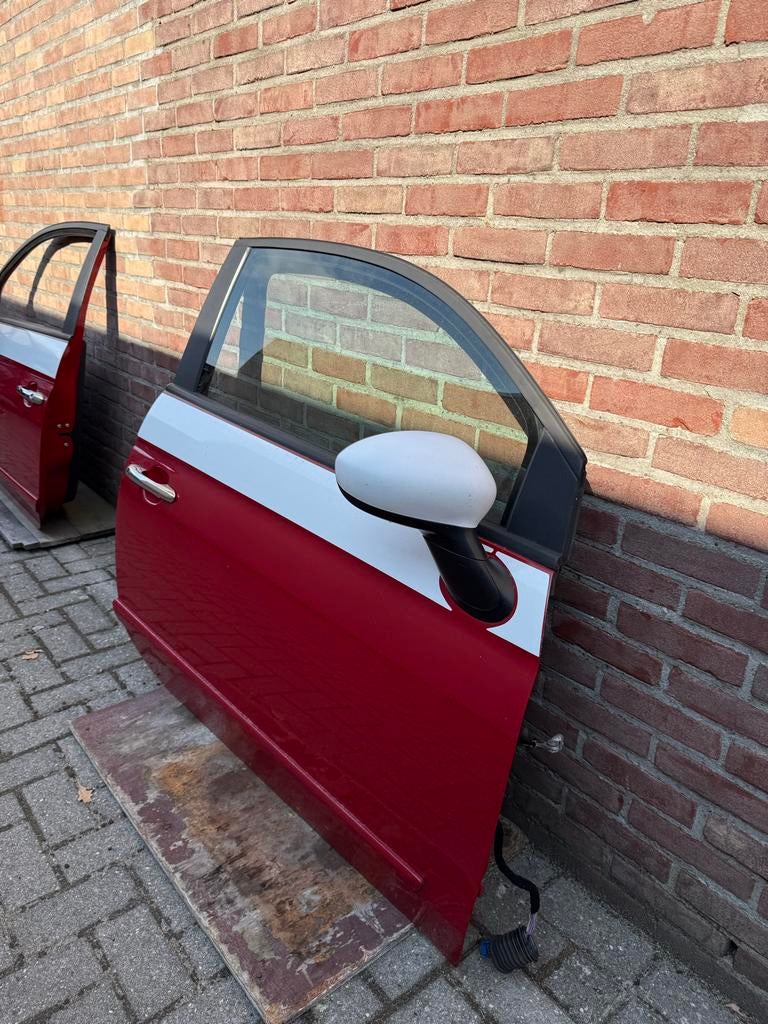 Fiat 500 portieren (312)  Rood/Wit, Auto-onderdelen, Ophalen, Gebruikt, Deur, Links