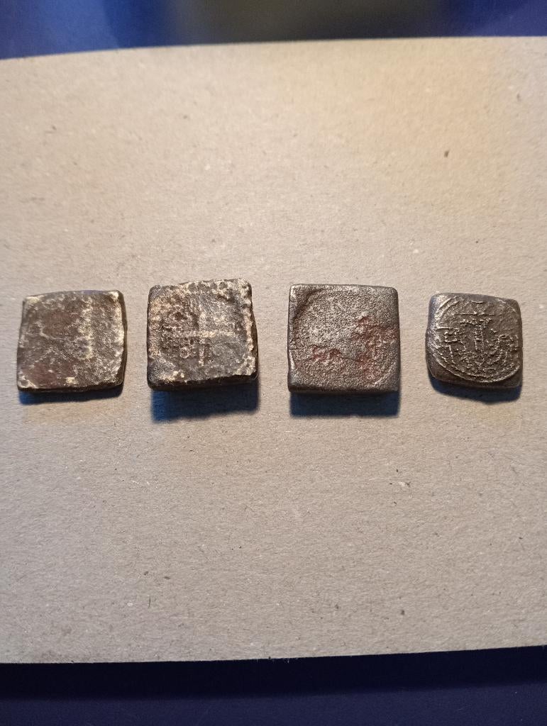 4 x 18eeuwse verschillende Muntgewichten, Ophalen of Verzenden