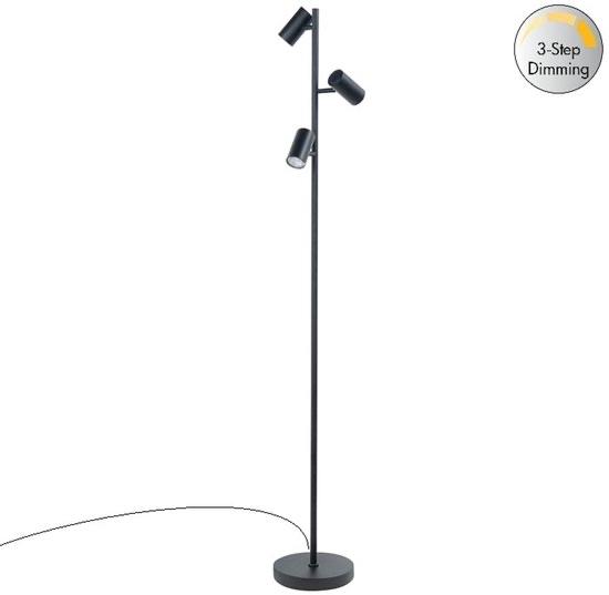 Staande spotlamp Burgos 3 spots zwart, Ophalen, Metaal of Aluminium, Vloerspot of Grondspot, Zo goed als nieuw
