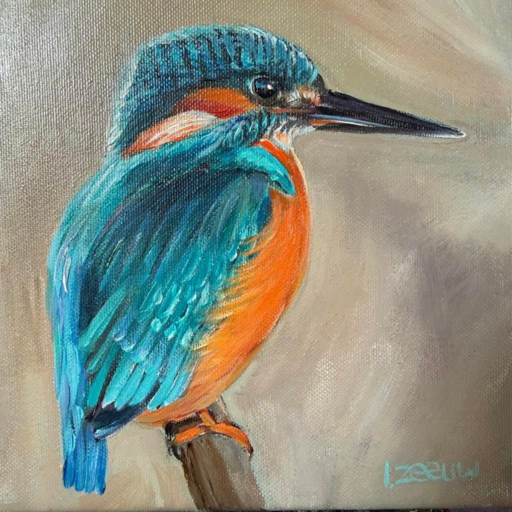 Schilderij ijsvogeltje, Ophalen of Verzenden