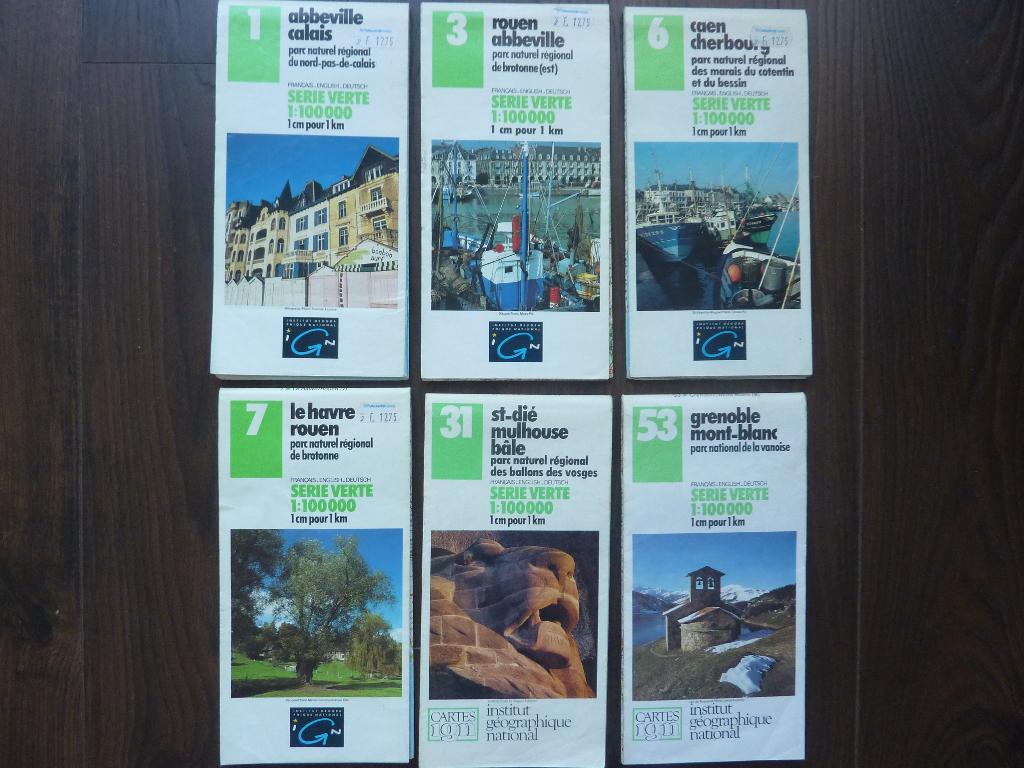 6 wandelkaarten Frankrijk 3615 IGN groene serie 1:100.000, Gelezen, Verzenden, Frankrijk, Landkaart