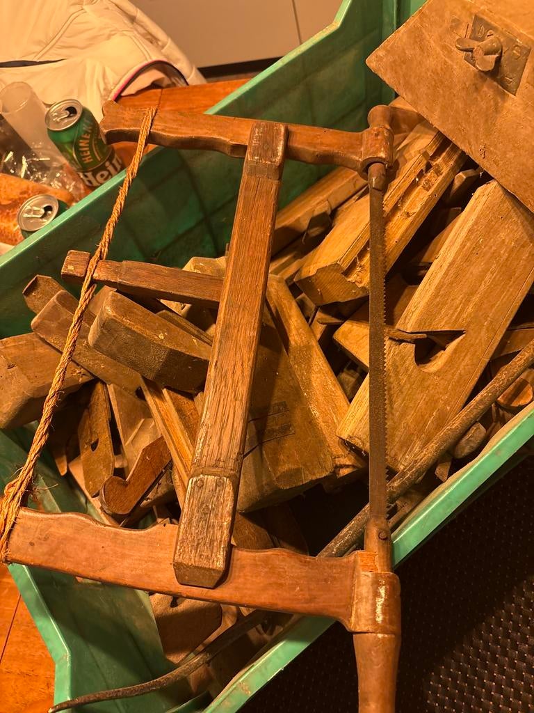 Vintage Houtbewerkingsgereedschap - Schaaf, Zaag, Klem, Antiek en Kunst, Ophalen of Verzenden
