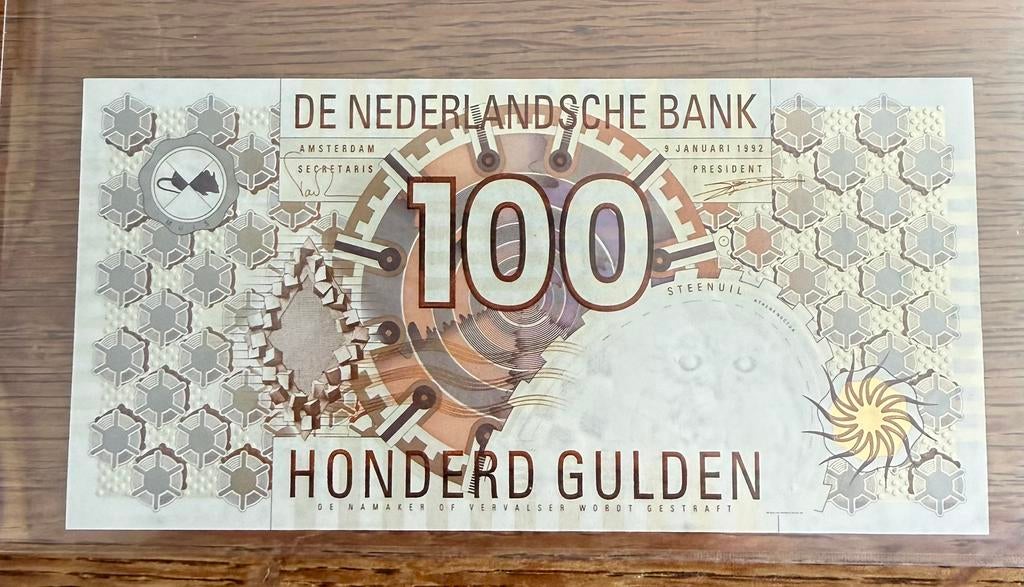 100 g Steenuil 1992, UNC, PL105.b, 1049288983, Ophalen of Verzenden, 100 gulden, Los biljet