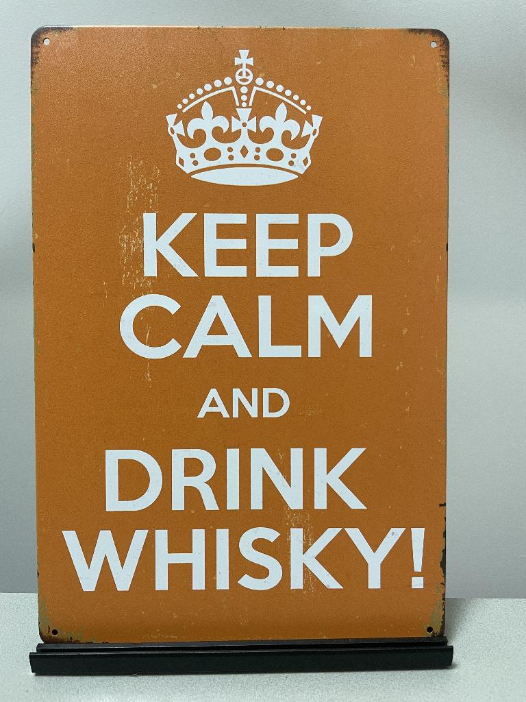 Keep calm and Drink Whisky wandbord (Old Look), Www.pand50.nl, Nieuw, Ophalen of Verzenden, Printer29BCoevorden