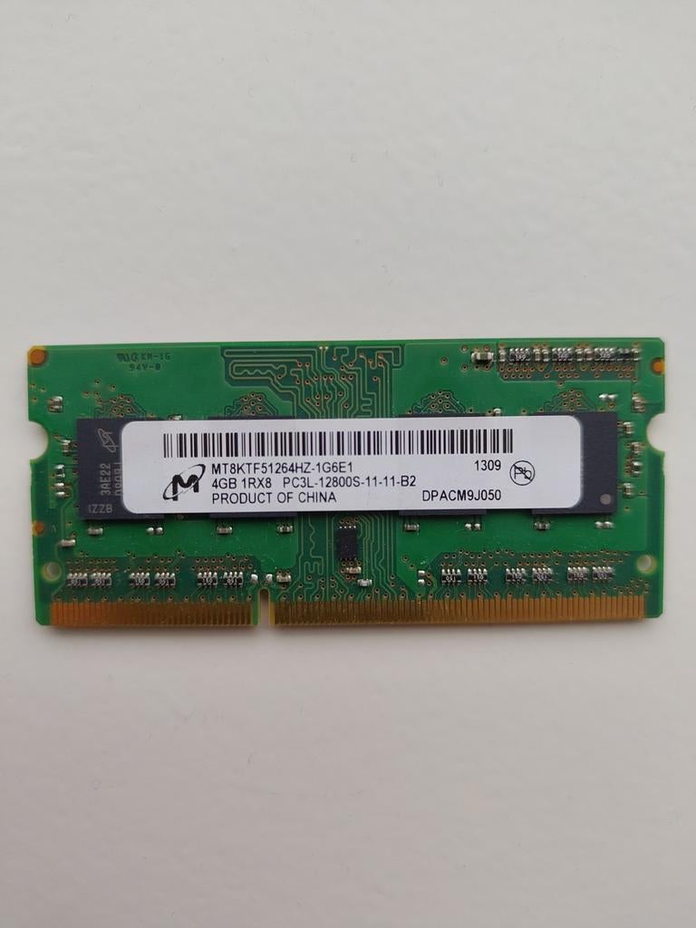 4GB RAM laptop SODIMM Micron DDR3 PC3L-12800S 1600MHz, Computers en Software, RAM geheugen, Ophalen, DDR3, Zo goed als nieuw, Laptop