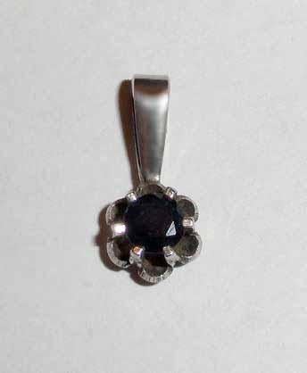 Hanger Saffier Zilver 835, Overige voorstellingen, Ophalen of Verzenden, Zo goed als nieuw, Met edelsteen