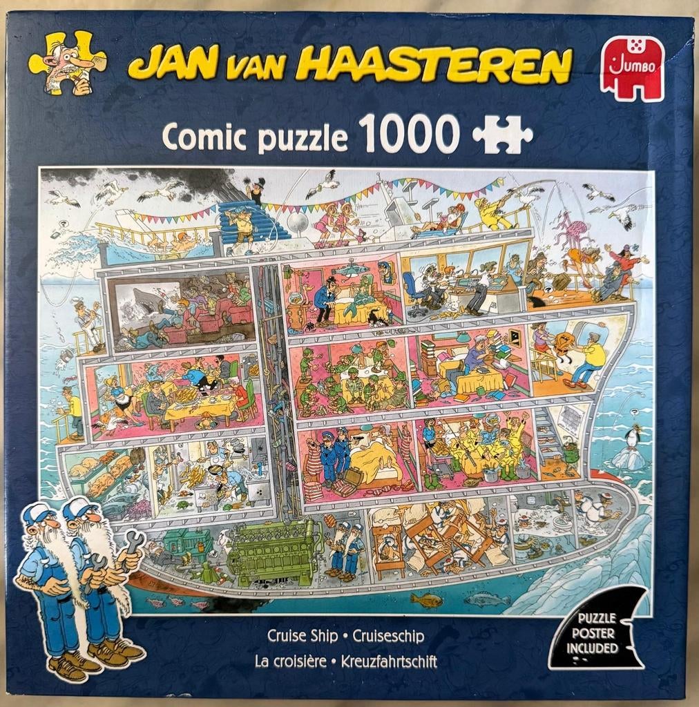 Jan van Haasteren puzzel 1000 stukjes "Cruiseschip", Ophalen of Verzenden, 500 t/m 1500 stukjes, Zo goed als nieuw