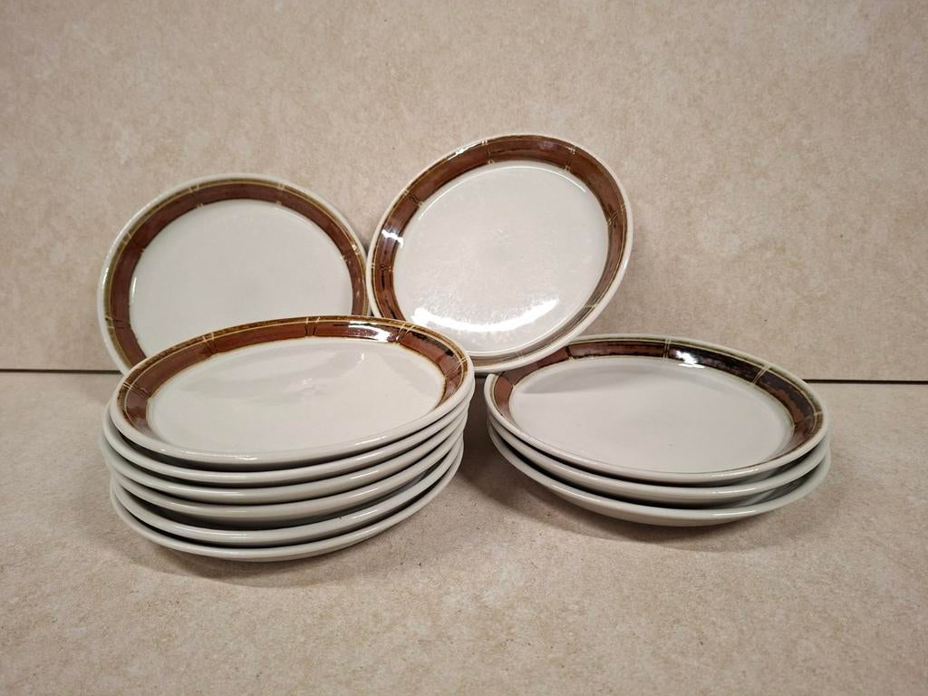 Gebaksbordjes Desiree Denmark 15,5 cm - 11 stuks, Gebruikt, Keramiek, Onbekend, Ophalen of Verzenden